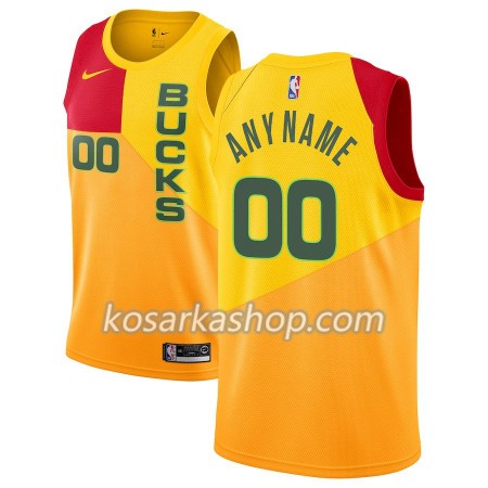 Dres Milwaukee Bucks Prilagođeni Nike 2018-19 City Edition Žuti Swingman